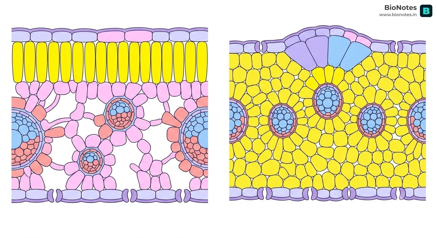 Leaf Anatomy Dicot Vs Monocot