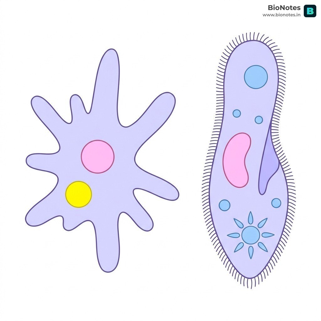 Amoeba Paramecium